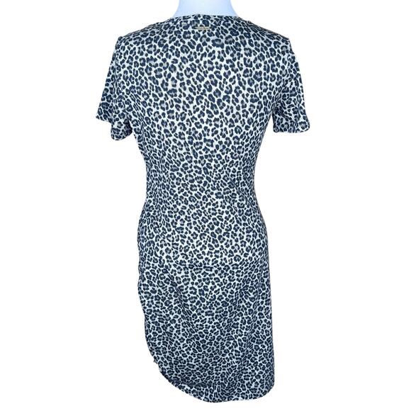 MICHAEL Michael Kors Leopard Print T-Shirt Dress with Side-Ruching Size Med NWT - Picture 5 of 14